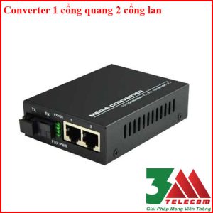 Converter 1 cổng quang 2 cổng LAN | Tốc độ 100M